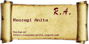 Reszegi Anita névjegykártya