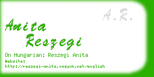 anita reszegi business card